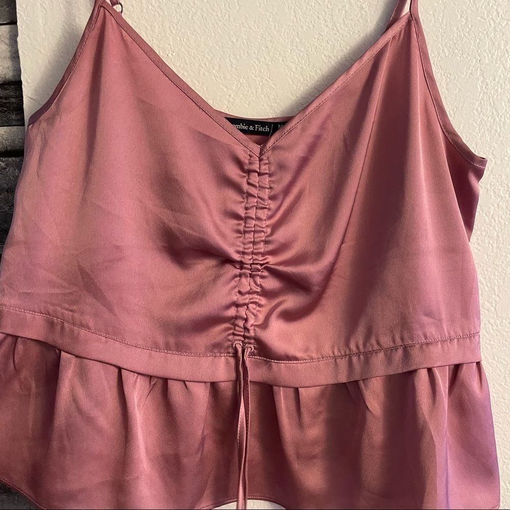 Sold on C🎉Abercrombie & fitch satin rose pink top - Picture 6 of 11